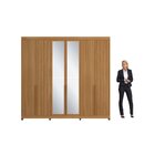 Guarda-roupa 6 Portas De Giro Puxador 100% Mdf Newton  Nature