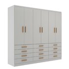 Guarda-roupa 6 Portas E 12 Gavetas New Mônaco Branco
