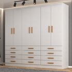 Guarda-roupa 6 Portas E 12 Gavetas New Mônaco Branco