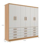 Guarda-roupa 6 Portas E 12 Gavetas New Mônaco Branco/cinnamomo