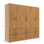 Guarda-roupa 6 Portas E 12 Gavetas New Mônaco Cinnamomo