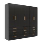 Guarda-roupa 6 Portas E 12 Gavetas New Mônaco Preto