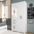 Guarda Roupa 6 Portas E 2 Gavetas Com Espelhos E Pés Verona