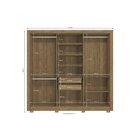 Guarda-roupa 6 Portas E 2 Gavetas Com Pés E Espelho Nogueira/