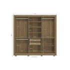 Guarda-roupa 6 Portas E 2 Gavetas Com Pés Nogueira/branco