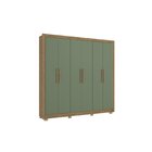 Guarda-roupa 6 Portas E 2 Gavetas Com Pés Nogueira/verde Oliva