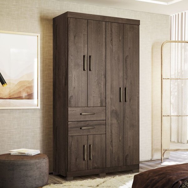 Guarda Roupa 6 Portas E 2 Gavetas Com Pés Verona