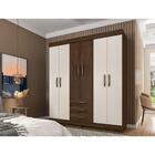 Guarda-roupa 6 Portas E 3 Gavetas - Cacau / Off White