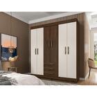 Guarda-roupa 6 Portas E 3 Gavetas - Cacau / Off White