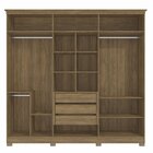 Guarda-roupa 6 Portas E 3 Gavetas Com Pés Nogueira/macadâmia