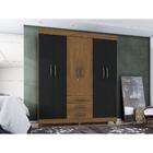 Guarda-roupa 6 Portas E 3 Gavetas - Freijó / Preto