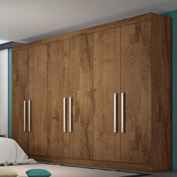 Guarda-roupa 6 Portas E 4 Gavetas Alba  Brauna