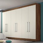 Guarda-roupa 6 Portas E 4 Gavetas Alba  Brauna/off White