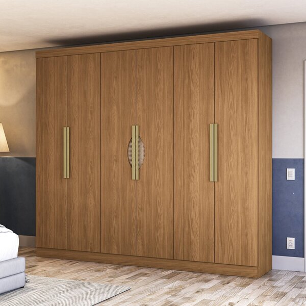 Guarda-roupa 6 Portas E 4 Gavetas Canela