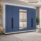 Guarda Roupa 6 Portas E 4 Gavetas Com Espelho Valência Branco