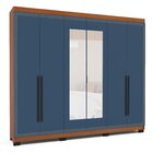 Guarda Roupa 6 Portas E 4 Gavetas Com Espelho Valência Freijó