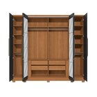 Guarda-roupa 6 Portas E 4 Gavetas Com Espelhos E Pés Dormitor