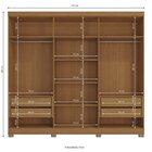 Guarda-roupa 6 Portas E 4 Gavetas Com Pés E Espelho Canela