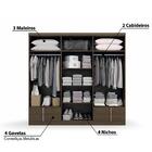 Guarda Roupa 6 Portas E 4 Gavetas G554 Kappesberg - Jacarand