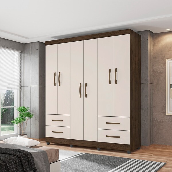 Guarda Roupa 6 Portas E 4 Gavetas Mônaco L01 - Amarena Móveis