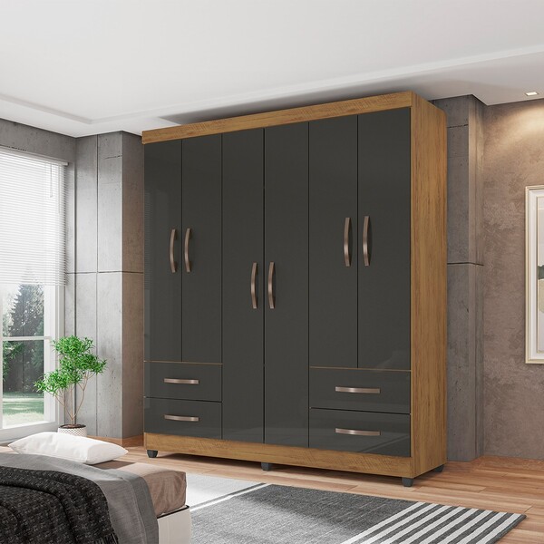 Guarda Roupa 6 Portas E 4 Gavetas Mônaco L01 - Amarena Móveis