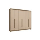 Guarda Roupa 6 Portas E 6 Gavetas Com Pés  Nogueira/macadamia