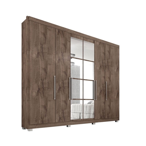 Guarda-Roupa 6 Portas e 6 Gavetas Valencia - Chocolate