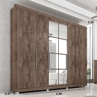 Guarda-Roupa 6 Portas e 6 Gavetas Valencia - Chocolate