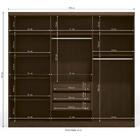 Guarda Roupa 6 Portas E Espelho Kappesberg - Jacarandá/preto