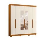 Guarda Roupa 6 Portas Espelho Mendes Cinamomo Off White
