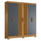 Guarda Roupa 6 Portas Fresado Mumbai Freijó Cinza