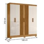 Guarda Roupa 6 Portas Fresado Mumbai Freijó Off White