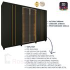 Guarda Roupa 6 Portas Led Absolut Reflecta Grafite - Gelius