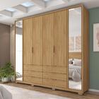 Guarda Roupa 6 Portas Milão Com Espelho Buriti