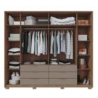 Guarda Roupa 6 Portas Milão Com Espelho Fendi Havana