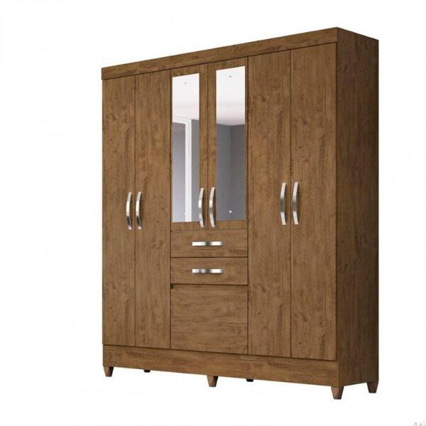 Guarda Roupa 6 Portas Moval New Mafra 138.897381.8 Castanho W