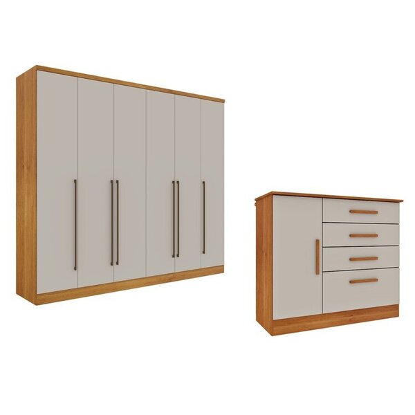 Guarda-roupa 6 Portas Portugal E Comoda 4 Gavetas Chicago Esp