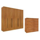 Guarda-roupa 6 Portas Portugal E Cômoda 4 Gavetas Lua Espress