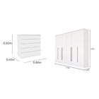 Guarda-roupa 6 Portas Portugal E Cômoda 5 Gavetas Florença Es