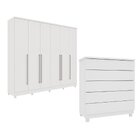 Guarda-roupa 6 Portas Portugal E Comoda 5 Gavetas Premium Com