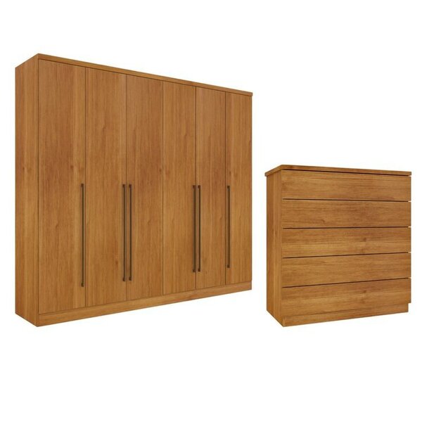 Guarda-roupa 6 Portas Portugal E Comoda 5 Gavetas Premium Esp