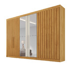 Guarda Roupa 6 Portas Potente 4 Ripado Com Espelho 100 Mdf Mó