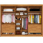 Guarda Roupa 6 Portas Potente 4 Ripado Com Espelho 100 Mdf Mó