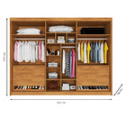 Guarda Roupa 6 Portas Potente 4 Ripado Com Espelho 100 Mdf Mó