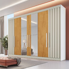 Guarda Roupa 6 Portas Potente Com Espelho 100 Mdf Móveis Euro