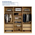 Guarda-roupa 6 Portas Reflecta 100% Mdf Orion Cabecasa Madeir