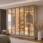 Guarda-roupa 6 Portas Reflecta Com Led 100% Mdf Orion Cabecas