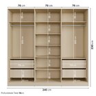 Guarda-roupa 6 Portas Reflecta Com Led 100% Mdf Orion Cabecas