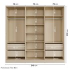 Guarda-roupa 6 Portas Reflecta Com Led 100% Mdf Orion Cabecas