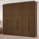 Guarda Roupa 6 Portas Ripadas 8 Gavetas Grécia Cacau